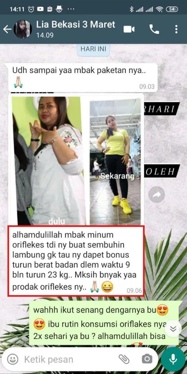 Testimoni pengguna Oriflakes